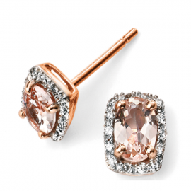 Morganite and Diamond Earrings